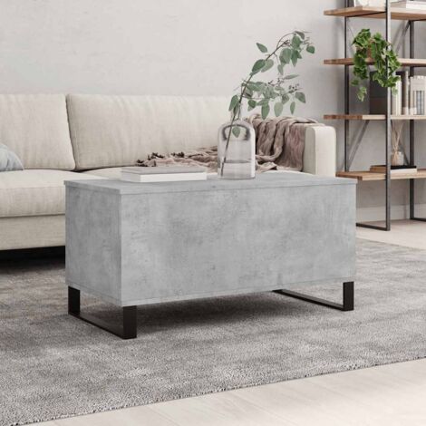 Mesa de centro madera contrachapada gris hormigón 90x44,5x45 cm vidaXL