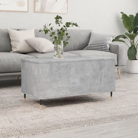 Mesa de centro madera contrachapada gris hormigón 90x44,5x45 cm vidaXL