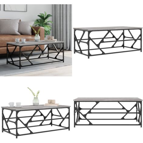 Mesa de centro madera contrachapada gris Sonoma 100x50x40 cm - Mesa de salón - Madera contrachapada