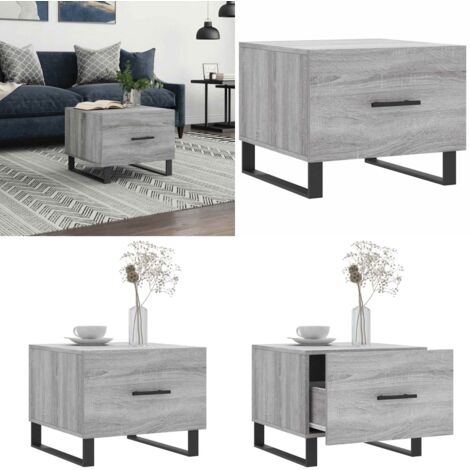 Mesa de centro madera contrachapada gris Sonoma 50x50x40 cm - Madera contrachapada - Mesa de centro gris