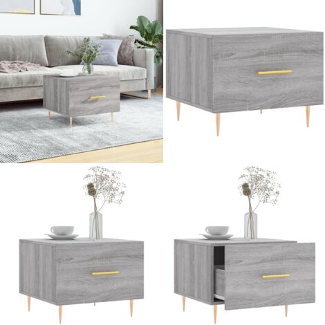 Mesa de centro madera contrachapada gris Sonoma 50x50x40 cm - Madera contrachapada - Mesa de centro gris