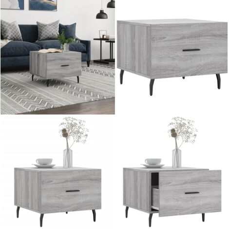 Mesa de centro madera contrachapada gris Sonoma 50x50x40 cm - Madera contrachapada - Mesa de centro gris