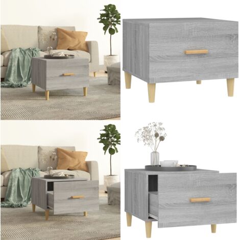 Mesa de centro madera contrachapada gris Sonoma 50x50x40 cm - Mesa de salón - Mesa de centro de madera