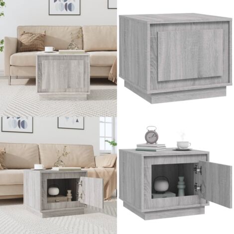 Mesa de centro madera contrachapada gris Sonoma 51x50x44 cm - Madera contrachapada - Mesa de salón