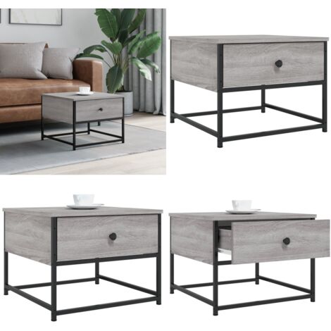 Mesa de centro madera contrachapada gris Sonoma 51x51x40 cm - Madera contrachapada - Mesa de salón