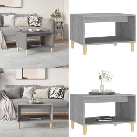 Mesa de centro madera contrachapada gris Sonoma 60x50x40 cm - Mesa de salón - Mesa de centro gris