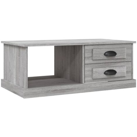 Mesa de centro madera contrachapada gris Sonoma 90x50x35 cm vidaXL