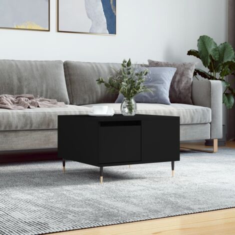 Mesa de centro madera contrachapada negro 55x55x36,5 cm vidaXL