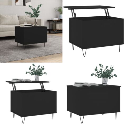 Mesa de centro madera contrachapada negro 60x44,5x45 cm - Mesa de salón - Mesa de comedor