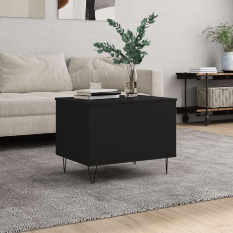 Mesa de centro madera contrachapada negro 60x44,5x45 cm vidaXL