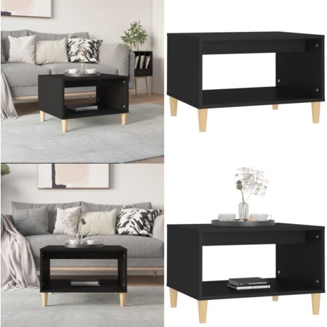 Mesa de centro madera contrachapada negro 60x50x40 cm - Mesa de salón - Mesa de centro de madera