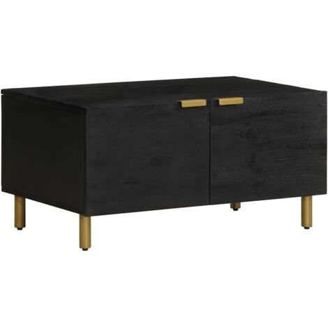 Mesa de centro madera contrachapada negro 80x50x40 cm