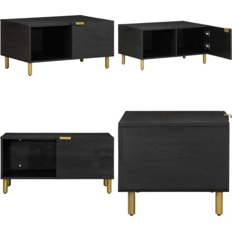 Mesa de centro madera contrachapada negro 80x50x40 cm - Madera contrachapada - Mesa de centro negra