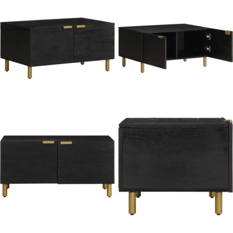 Mesa de centro madera contrachapada negro 80x50x40 cm - Madera contrachapada - Mesa de centro negra