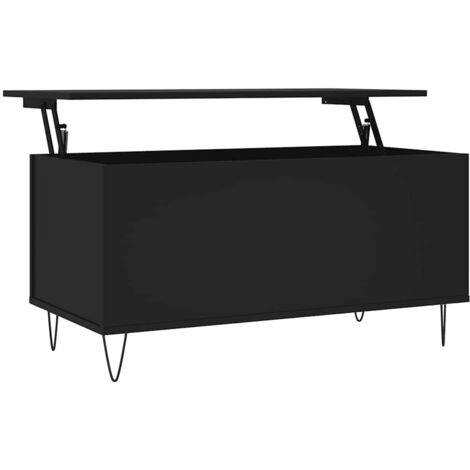 Mesa de centro madera contrachapada negro 90x44,5x45 cm vidaXL