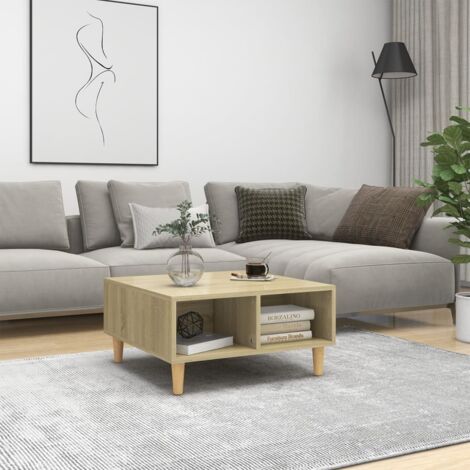 Mesa de centro madera contrachapada roble  60x60x30 cm