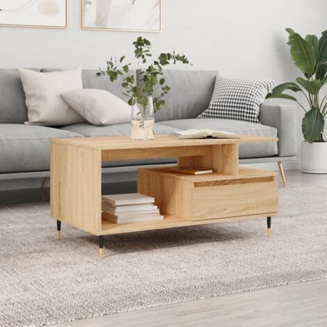 Mesa de centro madera contrachapada roble  90x49x45 cm