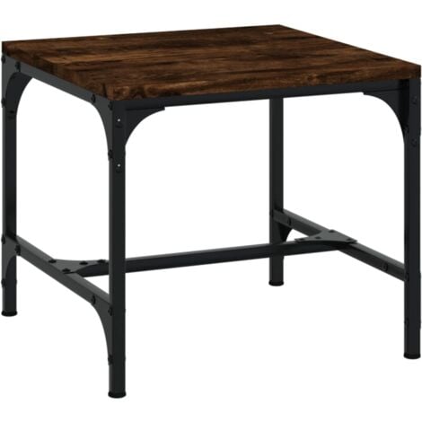 Mesa de centro madera contrachapada roble ahumado 50x50x35 cm vidaXL
