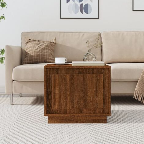 Mesa de centro madera contrachapada roble marrón 51x50x44 cm vidaXL