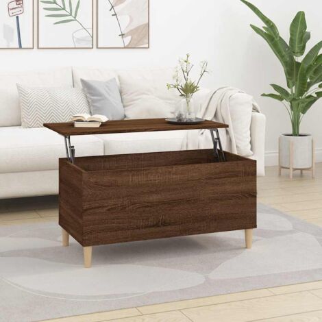 Mesa de centro madera contrachapada roble marrón 90x44,5x45 cm vidaXL