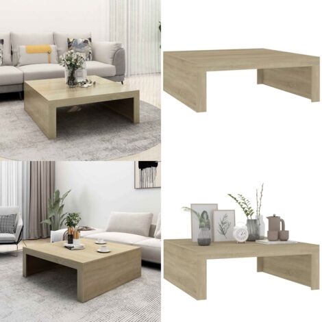 Mesa de centro madera contrachapada roble Sonoma 100x100x35 cm - Mesa de centro de madera - Mesa de centro roble