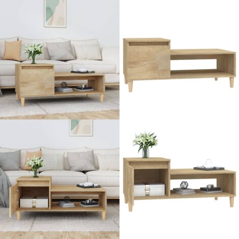 Mesa de centro madera contrachapada roble Sonoma 100x50x45 cm - Mesa de salón - Mesa auxiliar