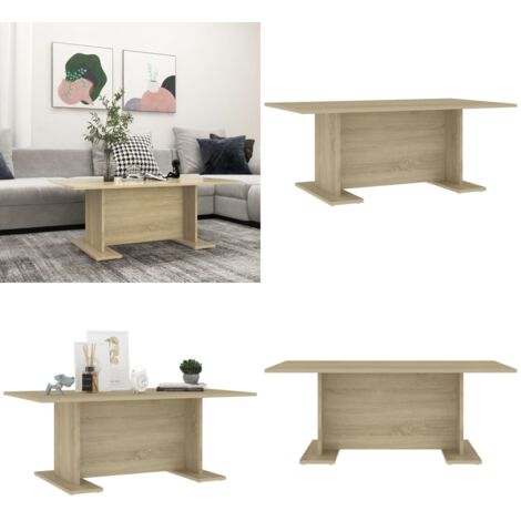Mesa de centro madera contrachapada roble Sonoma 103,5x60x40 cm - Mesa de centro de madera - Mesa de centro de contrachapado