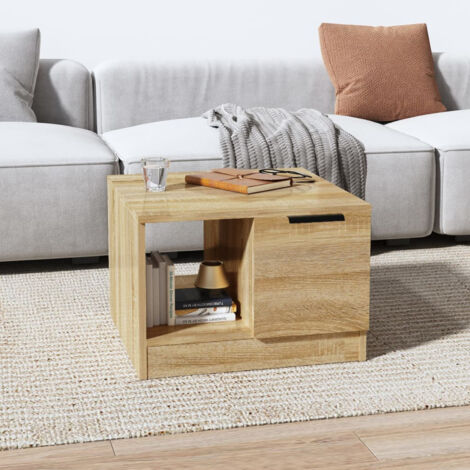 Mesa de centro madera contrachapada roble Sonoma 50x50x36 cm
