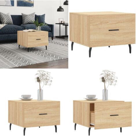 Mesa de centro madera contrachapada roble Sonoma 50x50x40 cm - Madera contrachapada - Mesa de centro roble