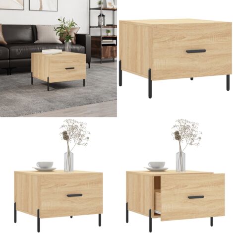 Mesa de centro madera contrachapada roble Sonoma 50x50x40 cm - Madera contrachapada - Mesa de centro roble