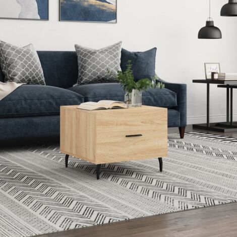 Mesa de centro madera contrachapada roble Sonoma 50x50x40 cm vidaXL