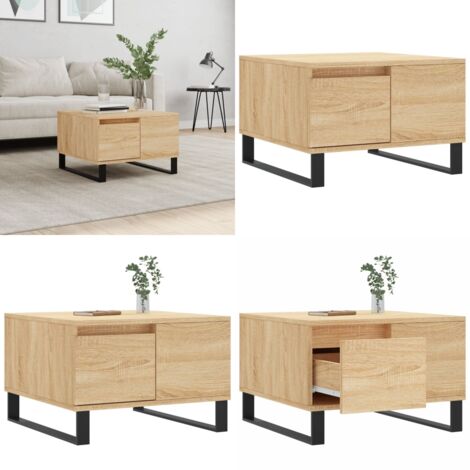 Mesa de centro madera contrachapada roble Sonoma 55x55x36,5 cm - Madera contrachapada - Mesa auxiliar