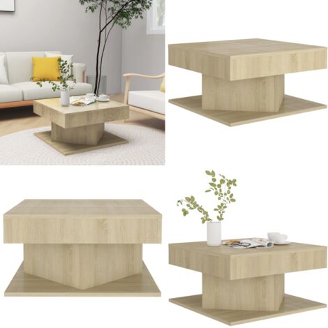 Mesa de centro madera contrachapada roble Sonoma 57x57x30 cm - Mesa de madera - Mesa de centro de roble