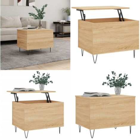 Mesa de centro madera contrachapada roble Sonoma 60x44,5x45 cm - Mesa de salón - Mesa de comedor