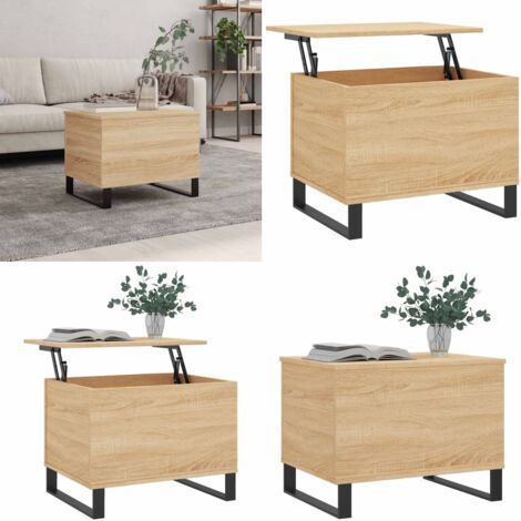 Mesa de centro madera contrachapada roble Sonoma 60x44,5x45 cm - Mesa de salón - Mesa de comedor