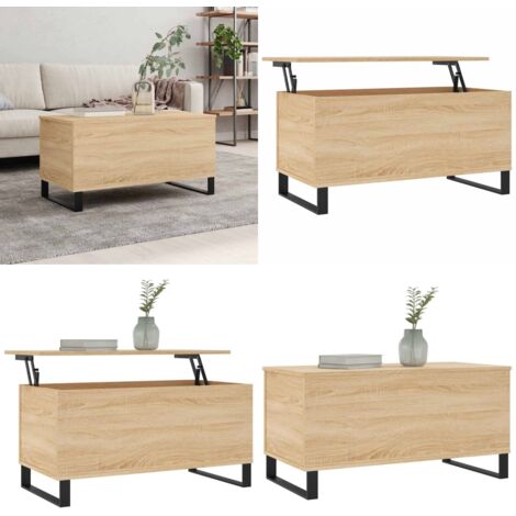 Mesa de centro madera contrachapada roble Sonoma 90x44,5x45 cm - Mesa de salón - Mesa de comedor