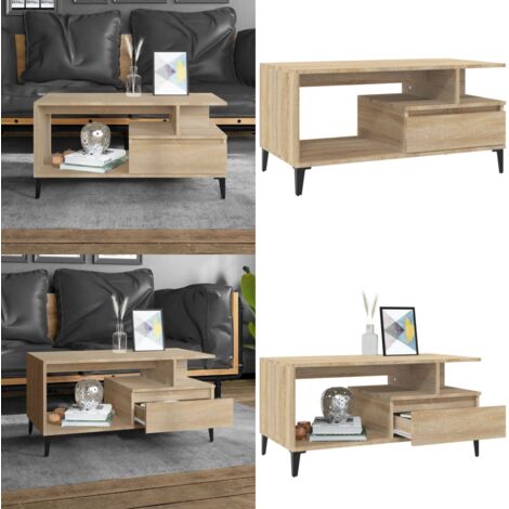 Mesa de centro madera contrachapada roble Sonoma 90x49x45 cm - Mesa de salón - Madera contrachapada