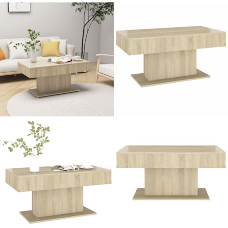 Mesa de centro madera contrachapada roble Sonoma 96x50x45 cm - Mesa de centro de madera - Mesa de centro roble