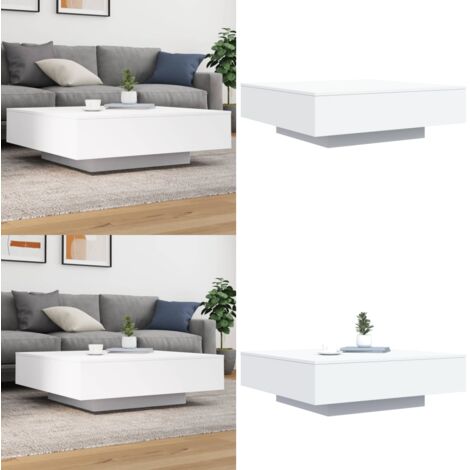 Mesa de centro madera de ingeniería blanco 100x100x31 cm - Mesa de salón - Madera de ingeniería