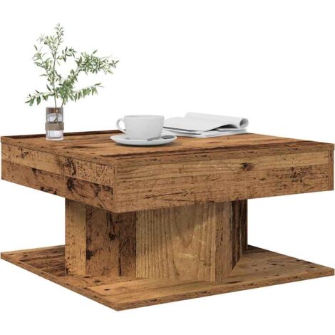 Mesa de centro madera de ingeniería envejecida 55x55x30 cm