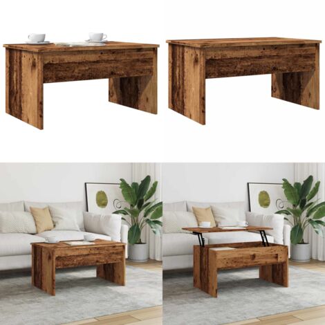 Mesa de centro madera de ingeniería envejecida 80x50,5x41,5 cm - Madera de ingeniería - Mesa de comedor