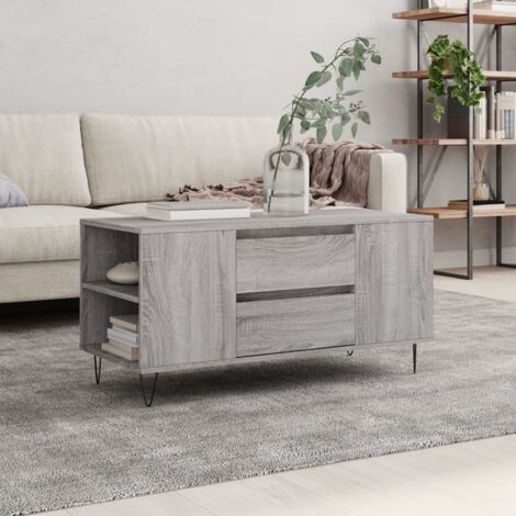 Mesa de centro madera de ingeniería gris  102x44,5x50 cm