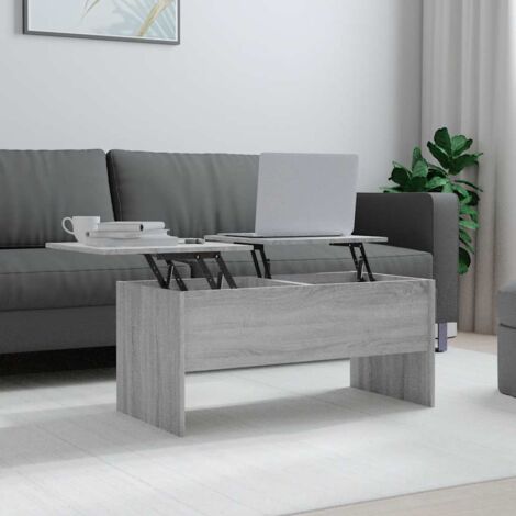 Mesa de centro madera de ingeniería gris  102x50,5x46,5cm