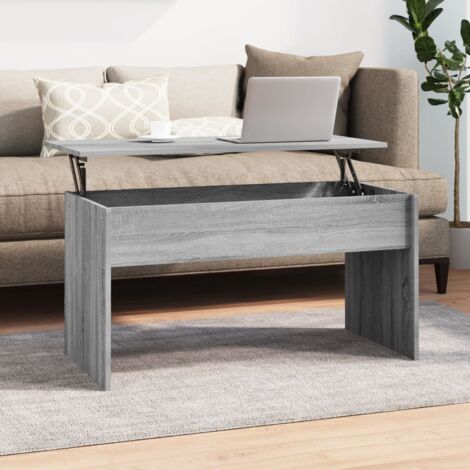 Mesa de centro madera de ingeniería gris  102x50,5x52,5cm