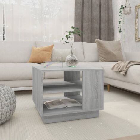 Mesa de centro madera de ingeniería gris  55x55x43 cm