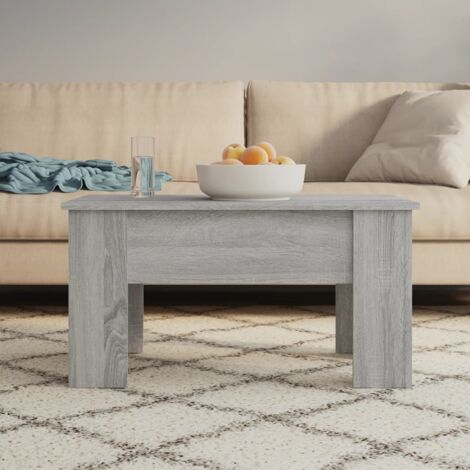 Mesa de centro madera de ingeniería gris  79x49x41 cm
