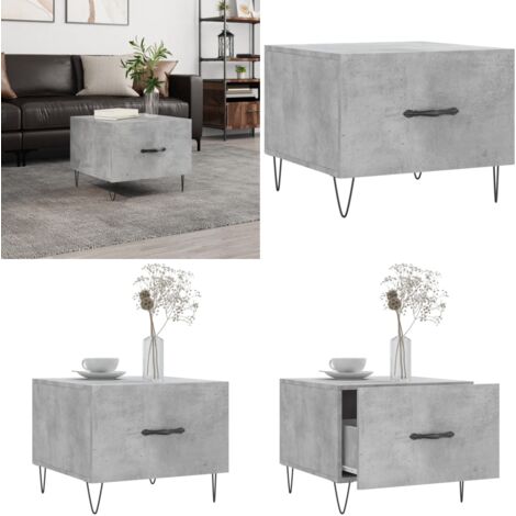 Mesa de centro madera de ingeniería gris hormigón 50x50x40 cm - Madera contrachapada - Mesa de centro gris hormigón
