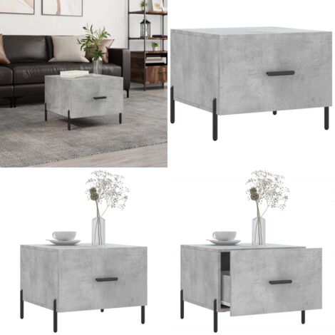 Mesa de centro madera de ingeniería gris hormigón 50x50x40 cm - Madera contrachapada - Mesa de centro gris hormigón
