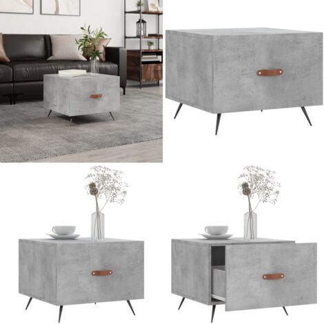 Mesa de centro madera de ingeniería gris hormigón 50x50x40 cm - Madera de ingeniería - Mesa de centro gris hormigón