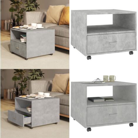 Mesa de centro madera de ingeniería gris hormigón 55x55x40 cm - Madera contrachapada - Mesa de salón